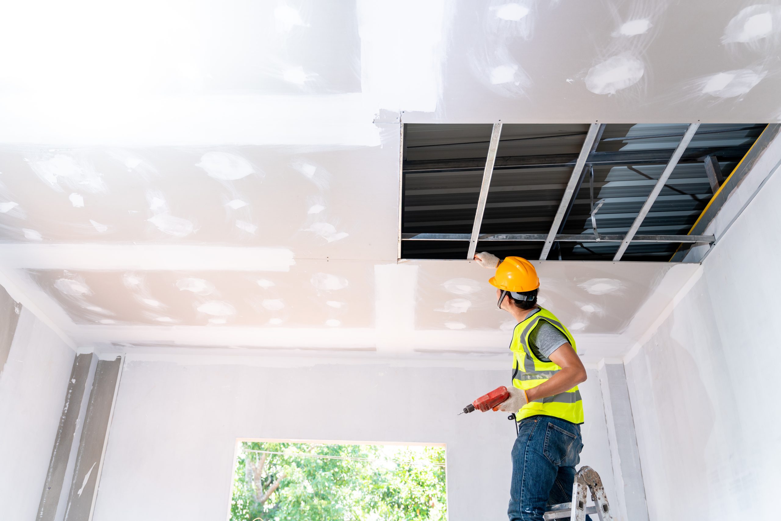 Gypsum plaster ceiling installation Residential Renovation
