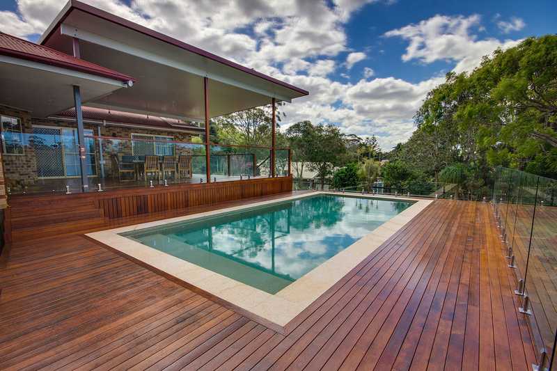Poolside timber decking Residential Renovation